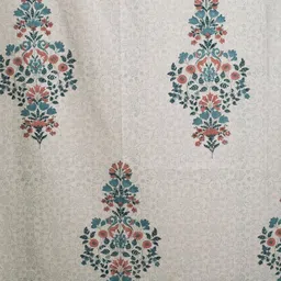 Fabindia Palampur Off White & Blue Ethnic Motifs Printed Cotton Long Door Curtain-picture-21
