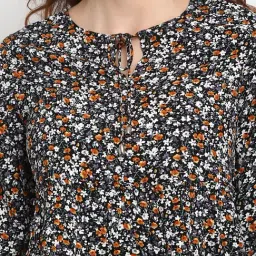 Gipsy Black Rayon Floral Print Top image 5