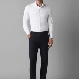 Louis Philippe Navy Slim Fit Trousers image 3