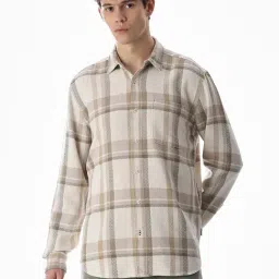 Jack & Jones Beige Cotton Regular Fit Checks Shirt-picture-42