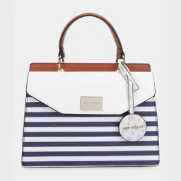 MINI WESST White Striped Handbag image 2