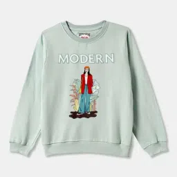 R&B Kids Light Green Graphic Print Regular Fit Sweatshirt-picture-10