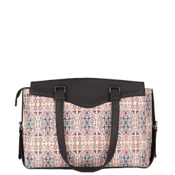 Zouk Agra White Jute Printed Tote Handbag image 3