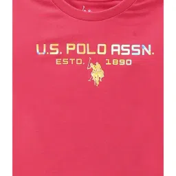 U.S. Polo Assn. Kids Pink Printed T-Shirt image 3