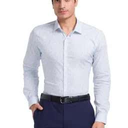Park Avenue Blue Slim Fit Printed Shirt-picture-45