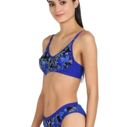 AROUSY Red & Blue Cotton Printed Bra Panty Set - Pack Of 2 image 3