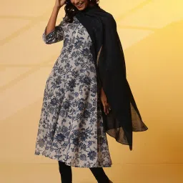 Aurelia Navy Striped Dupatta image 3