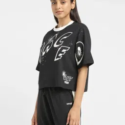 Levi's Black Cotton Graphic Print T-Shirt image 3