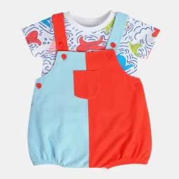 MINIKLUB Multi Baby Boys Short Sleeve Dungaree Set image 3