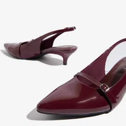 LUNA BLU by Westside Burgundy Slingback Mules image 3