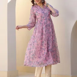 Janasya Pink Printed Kurtas image 3