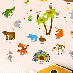 Asian royal Green & Brown Birds and Animals Printed Water Proof Wall Sticker-picture-29