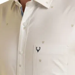 Allen Solly White Cotton Slim Fit Printed Shirt image 4