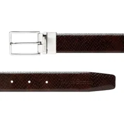 Louis Stitch Black Textured Leather Reversible Belt for Men image 3