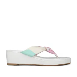 Inc.5 Women's White Thong Wedges image 3