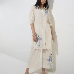 Utsa by Westside Off-White Nature-Inspired A-Line Cotton Kurta image 3