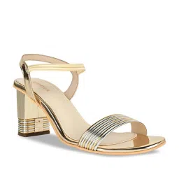 Rocia by Regal Women's Golden Ankle Strap Sandals image 3