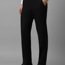 Louis Philippe Black Slim Fit Trousers image 3