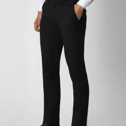 Van Heusen Black Cotton Slim Fit Trousers image 3