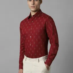 Louis Philippe Red Regular Fit Printed Shirts image 3