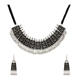 N S G Silver-Plated Oxidised Jewellery Set-picture-39