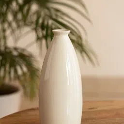 ExclusiveLane Minimalistic Modern White Ceramic Decorative Vase-picture-12