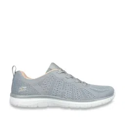 Skechers Women's VIRTUE Grey Coral Casual Canvas Shoes-picture-19