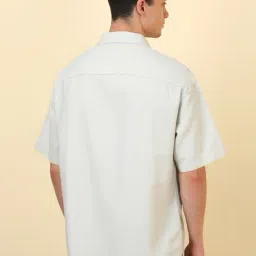 Allen Solly Grey Cotton Relaxed Fit Texture Shirt image 2