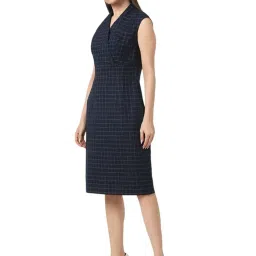 Van Heusen Navy Regular Fit Checks Dress image 3