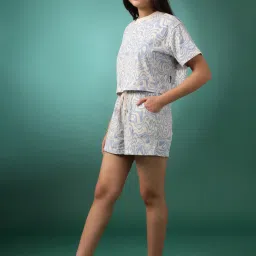 Lil Tomatoes Kids Blue & White Printed Top with Shorts image 3