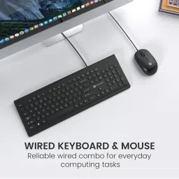 Portronics Black Wired Keyboard & Mouse Set image 3