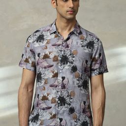 Mufti Men Slim Fit Spread Collar Floral Printed Casual Shirt-picture-35