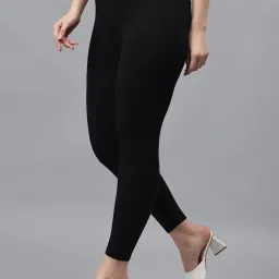 Cantabil Black Acrylic Solid Leggings image 3