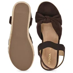 Rocia by Regal Women's Brown Ankle Strap Wedges image 3
