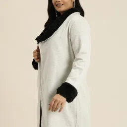 Qurvii + Off White Fleece Long Jacket image 3