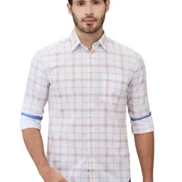 Parx Parx Slim Fit Checkered Medium Fawn Shirt-picture-45