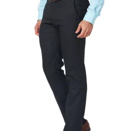 Raymond Black Classic Fit Texture Trousers image 3