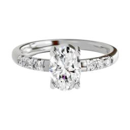 Sparkles White Gold Lab Grown 7 Diamond 14KT 1.17ct Oval Ring For Women-picture-26