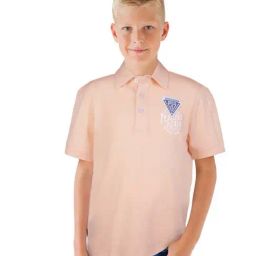 Gini & Jony Kids Peach Cotton Embroidered Polo T-Shirt-picture-14