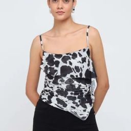 Cover Story Black Fitted Printed Top-picture-9