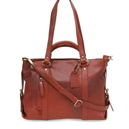 GENWAYNE Brown Solid Handheld Bag image 4