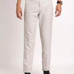 Turtle Grey Ultra Slim Fit Chequered Trousers-picture-37