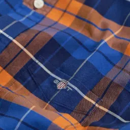 Gant Boys Orange Regular Fit Checked Shirt image 2