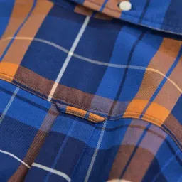 Gant Boys Orange Regular Fit Checked Shirt image 3