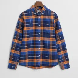 Gant Boys Orange Regular Fit Checked Shirt-image-9