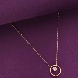 Kai Jewel Sterling Silver Rose Gold Pink Circular Zircon Necklace-picture-10