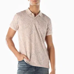 Jack & Jones Beige Regular Fit Printed Polo T-Shirt-picture-20