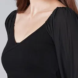 Cation Black Wrap Crop Top image 5