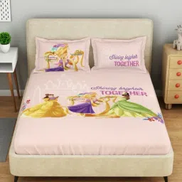 Spaces Mangano Calcite Cotton Printed 132 TC Double Bedsheet with 2 Pillow Covers-picture-15