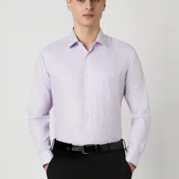 Van Heusen Purple Cotton Regular Fit Printed Shirt-picture-22